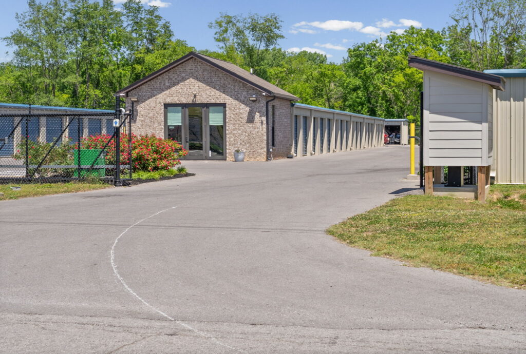 Riverbend Self Storage office and gated entrance in Hopkinsville, Kentucky