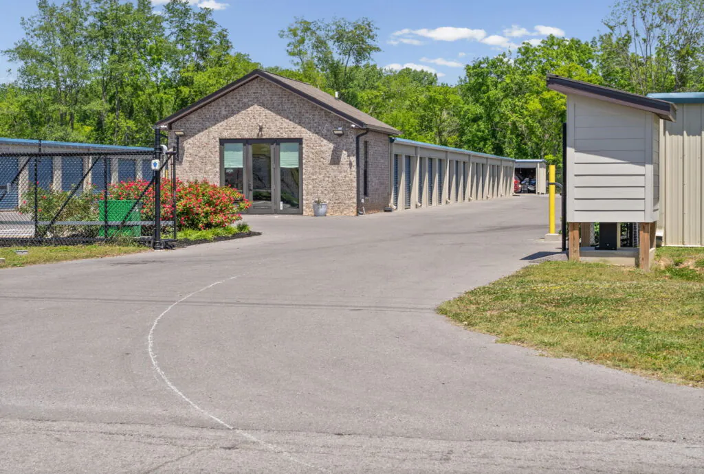 Riverbend Self Storage office and gated entrance in Hopkinsville Kentucky
