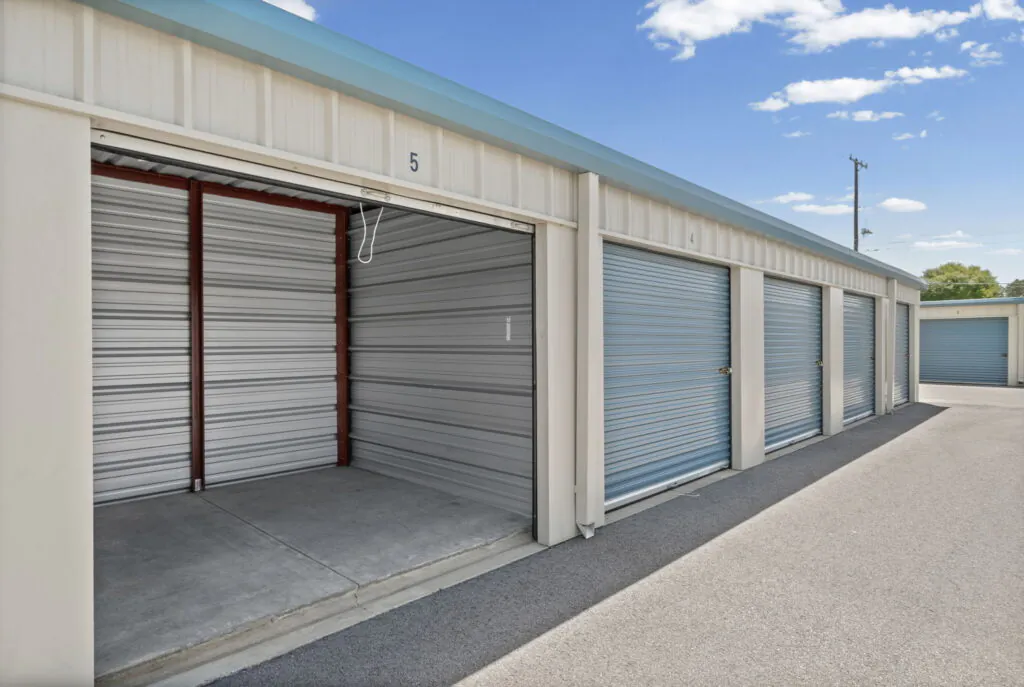Open drive up storage unit at Riverbend Self Storage in Hopkinsville Kentucky